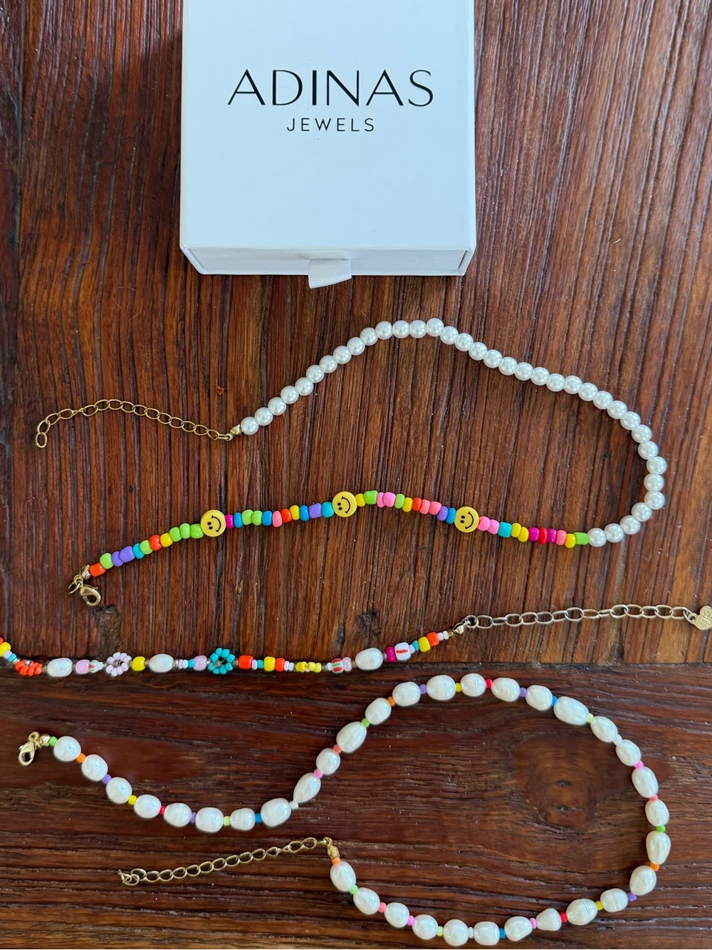Adinas Jewels Fun Summer Necklaces (2) and Bracelet Set Smiley 😊 Colorful Beads